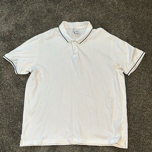 Men’s Zara Short Sleeved Collared Shirt / Polo - Size XL - White W/ Gray Stripe